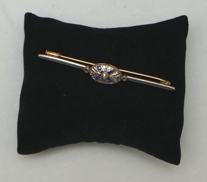 BROCHE barrette en or blanc et or jaune 18k...