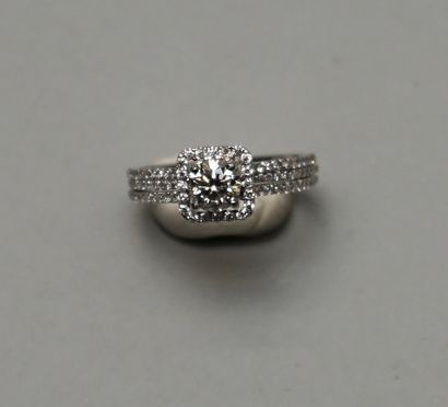 14k (585/°°) white gold ring centered with...