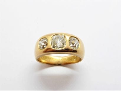 Ancienne BAGUE en or rose 18K (750/°°) jonc...