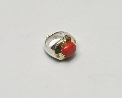Ring in silver 925/°° and yellow gold 18k...