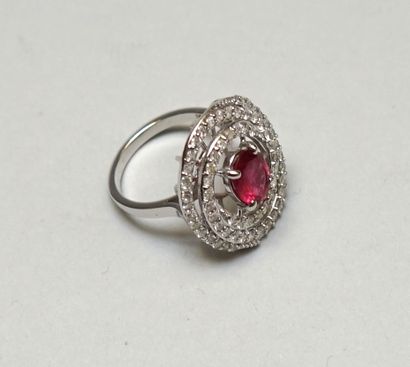 18k (750/°°) white gold ring, the setting...