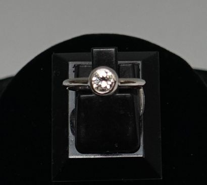 Solitaire ring in white gold set with a 0.52ct...