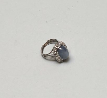 18k (750/°°) white gold ring, the setting...