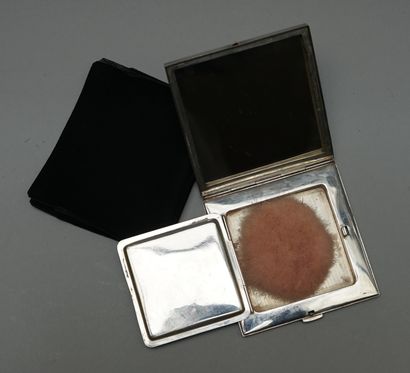 KUYEDA - A 950/°° silver square poudrier...