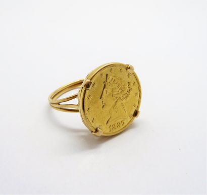 PIECE RING in 18K (750/°°) yellow gold, 20...