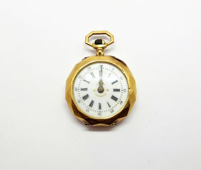 18K (750/°°) yellow gold GOUSSET WATCH, white...