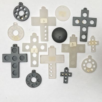 SET of hard stone mounts (frosted rock crystal,...