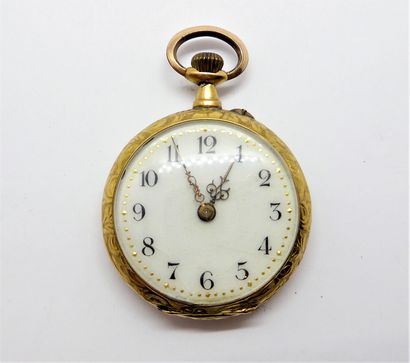 LADY'S GUSPSET WATCH in 18K (750/°°) yellow...