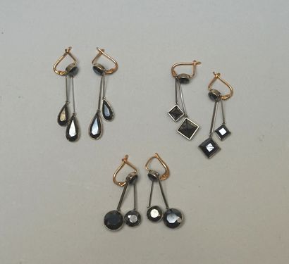 SET of 3 pairs of gold and silver plated...