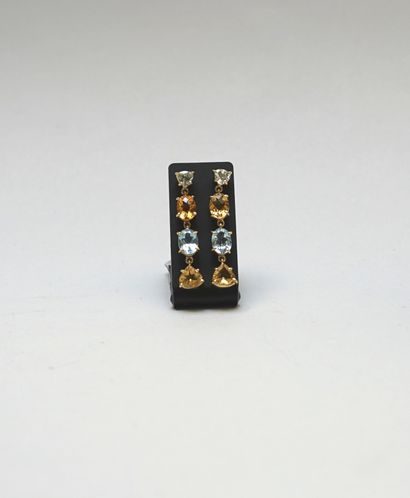 PAIR OF EARRINGS in 925/°° gold plated silver...