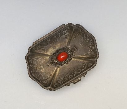 Jewelry box in silver 800/°°, with a curved...