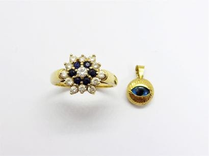 RING in 14K (585/°°) yellow gold, featuring...