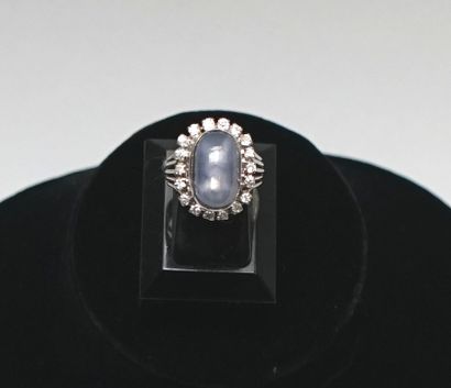 18k (750/°°) white gold ring, the setting...