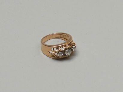 BAND RING in 18k (750/°°) yellow gold and...