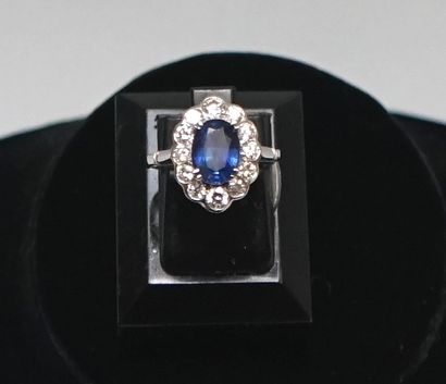 Daisy ring in 18k white gold (750/°°) set...