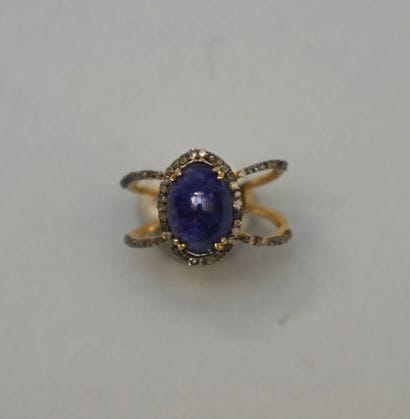 Silver ring 925/°° (vermeil) set with an...