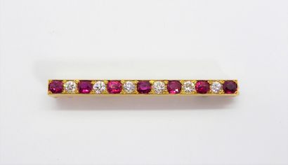 18K (750/°°) yellow gold barrette brooch...
