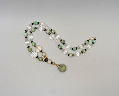 NECKLACE made of rock crystal and jade (or...
