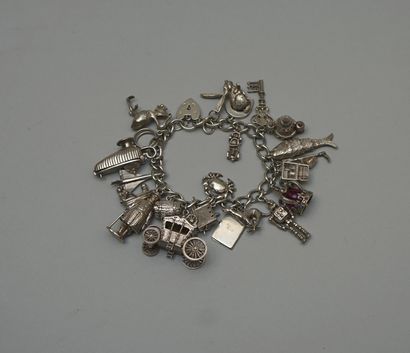 BRACELET in silver 925/°° and 800/°°° composed...