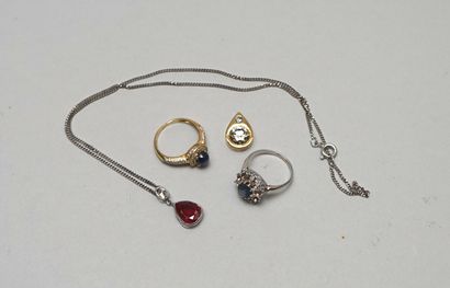 18k (750/°°) yellow and white gold SET consisting...