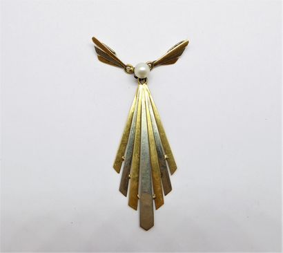 18k (750/°°) gold bicolored art deco pendant...