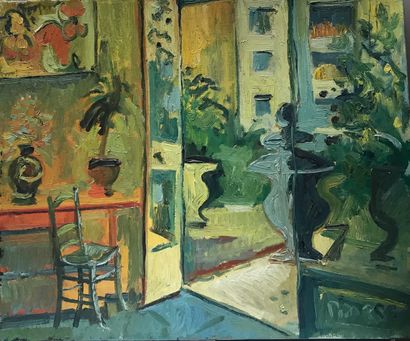 PIZARRE Jean-Pierre, 1940-2020. Vue sur jardin....