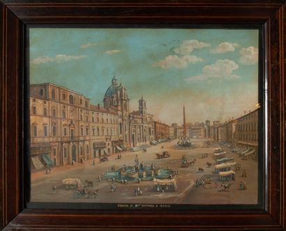 Veduta di plazza Navona a Roma

Gouache sur...