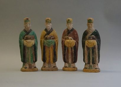 Set of 12 statuettes showing the bearers...