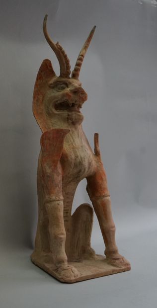 Polychrome terracotta chimera. 

Tang, 618-907...