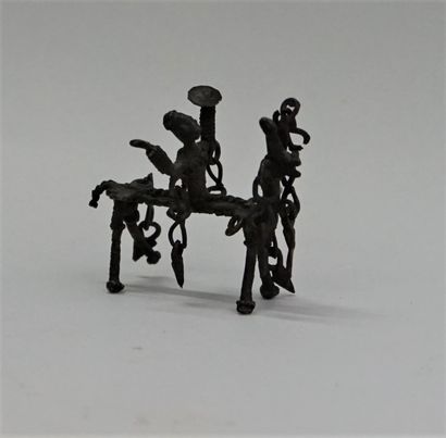 Rider on his mount. Bronze. 

Orissa. 

L:...