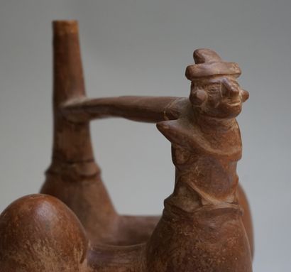 Whistling vase with four fruit-shaped feet,...