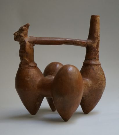 Whistling vase with four fruit-shaped feet,...