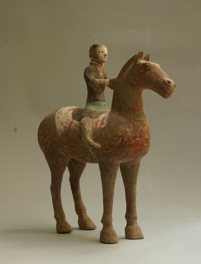 White, red, black and green polychrome terracotta...