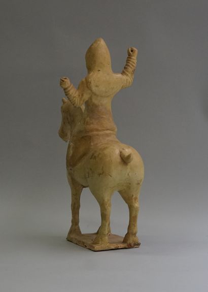 Terracotta rider with a limewood glaze. 

Early...