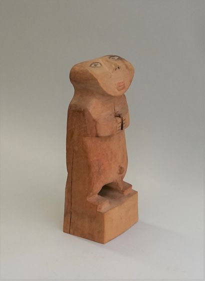 Very stylized standing nude male figure in...