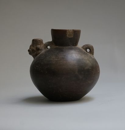 Anthropomorphic vase with a globular body...