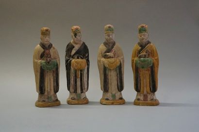 Set of 12 statuettes showing the bearers...