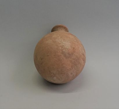 Beige terracotta ball vase decorated with...