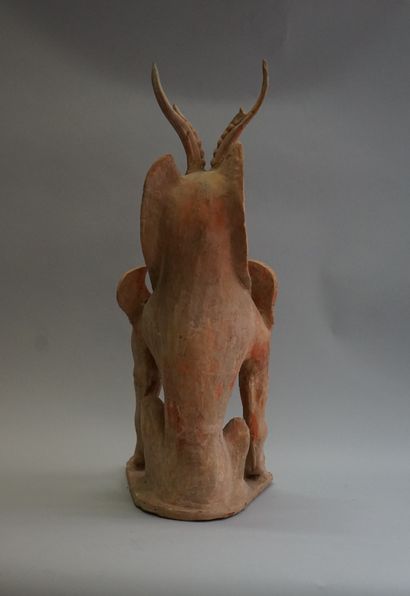 Polychrome terracotta chimera. 

Tang, 618-907...