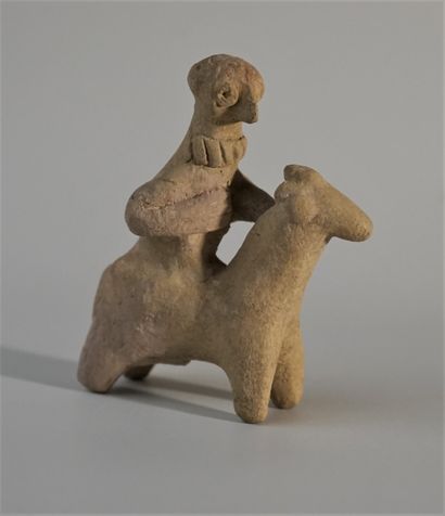 Beige terracotta rider. Assyrian. Late 2nd...