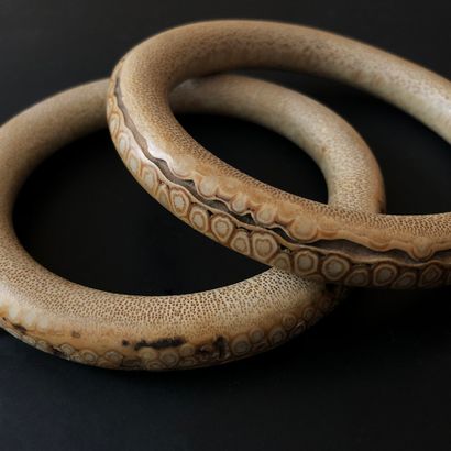 Pair of bamboo bracelets.

China

Diam 7...