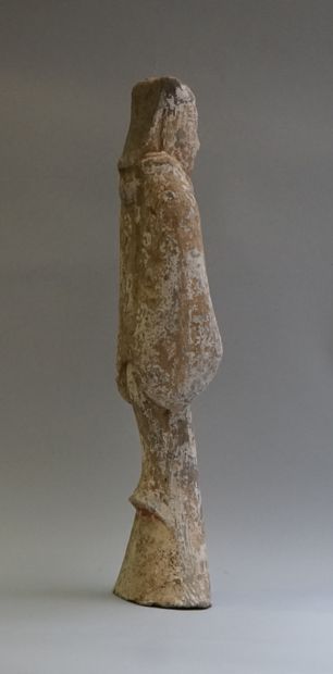 Grey terracotta court lady with remains of...