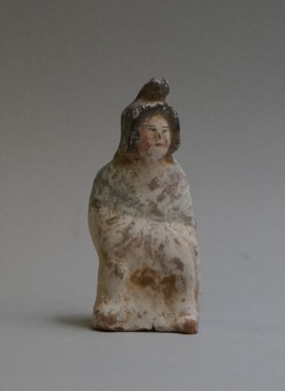 Small seated polychrome terracotta 