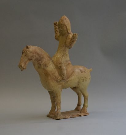 Terracotta rider with a limewood glaze. 

Early...