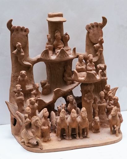 Large representation of a city entrance tower...