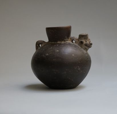Anthropomorphic vase with a globular body...