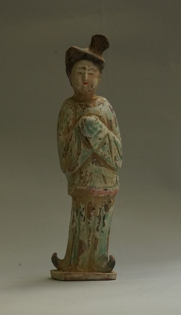 A standing polychrome terra cotta 