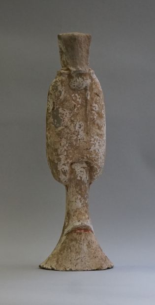 Grey terracotta court lady with remains of...