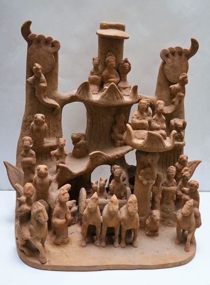 Large representation of a city entrance tower...