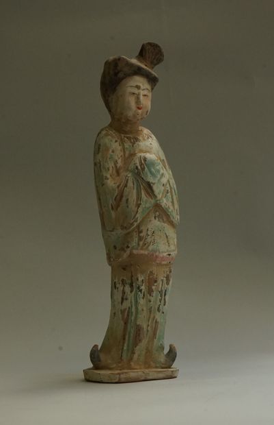 A standing polychrome terra cotta 